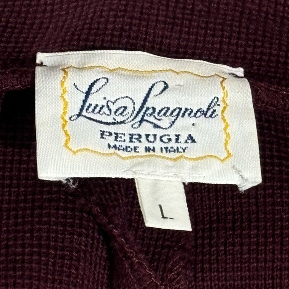Luisa Spagnoli   3 Button Blazer  Pure Virgin Wool  / Size L / Maroon - Picture 12 of 13